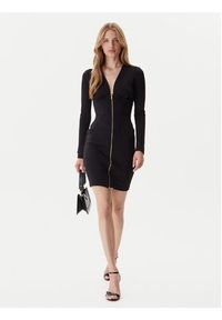 Just Cavalli Sukienka dzianinowa 79PAO937 J0092 Czarny Slim Fit. Kolor: czarny. Materiał: syntetyk