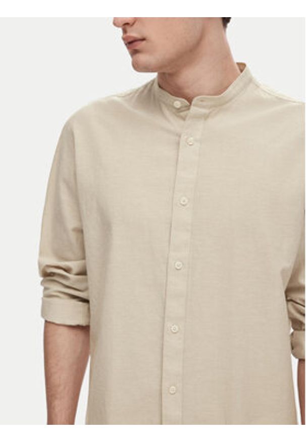 Selected Homme Koszula New Linen 16079054 Beżowy Regular Fit. Kolor: beżowy. Materiał: bawełna