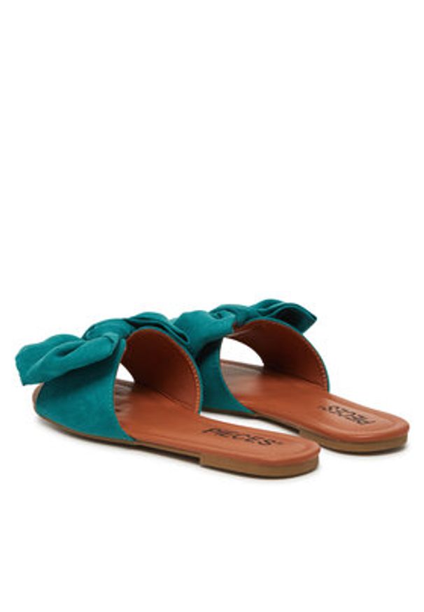 Pieces Klapki 17156846 Zielony. Kolor: zielony. Materiał: materiał