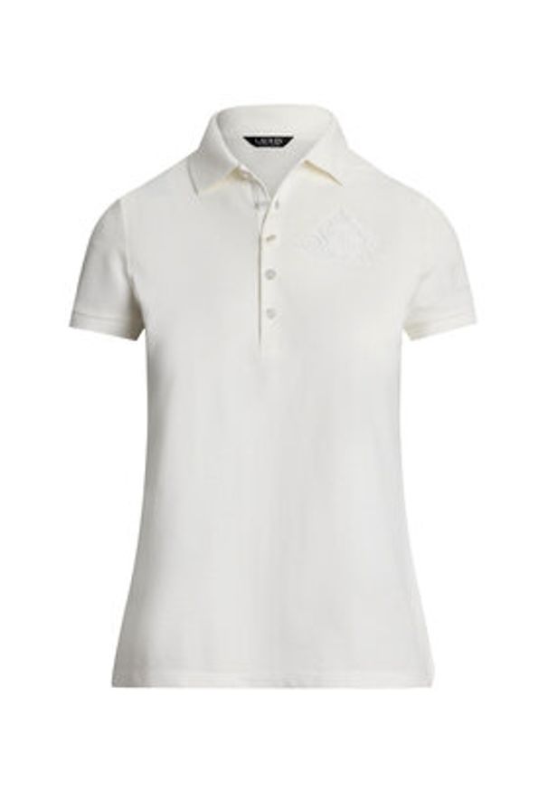 Lauren Ralph Lauren - LAUREN RALPH LAUREN Polo 200966128001 Biały Slim Fit. Typ kołnierza: polo. Kolor: biały. Materiał: bawełna