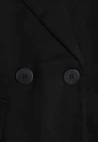 Born2be - Czarna Dwurzędowa Marynarka o Pudełkowym Kroju z Imitacją Kieszeni Lobirana. Okazja: na spotkanie biznesowe, do pracy. Kolor: czarny. Styl: biznesowy, elegancki #6