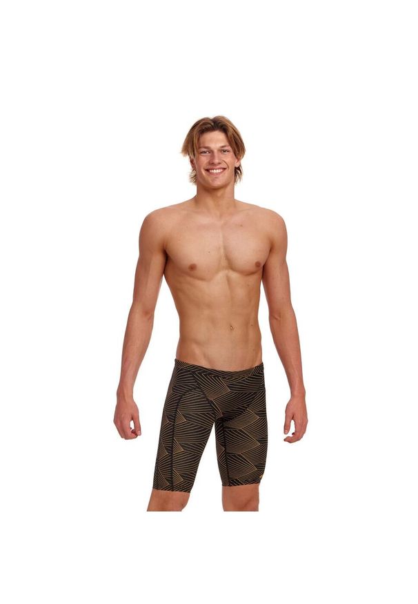 FUNKY TRUNKS - Spodenki kąpielówki męskie Funkita Jammery Gold Weaver. Kolor: brązowy