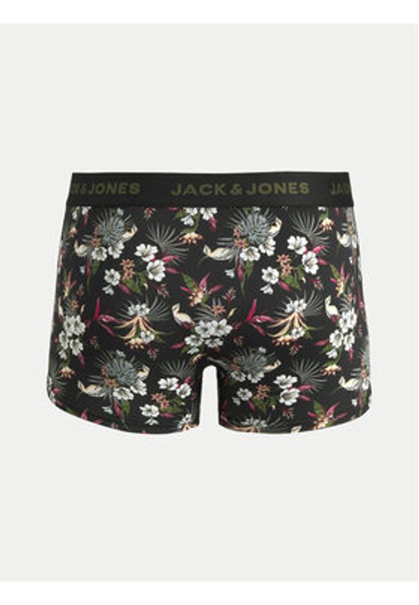Jack & Jones - Jack&Jones Komplet 3 par bokserek Flower 12194284 Czarny. Kolor: czarny. Materiał: syntetyk