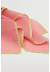 mango - Mango szalik Chiffon damski kolor różowy wzorzysty. Kolor: różowy. Materiał: poliester #4