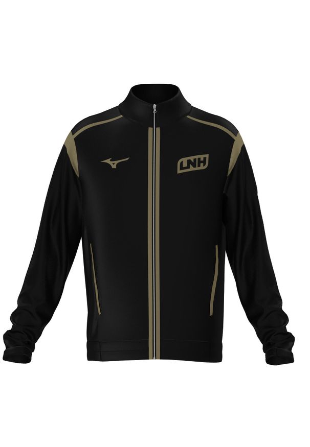 Kurtka z dresu Mizuno StarLigue LNH. Kolor: czarny, beżowy, wielokolorowy. Materiał: dresówka. Sport: piłka ręczna