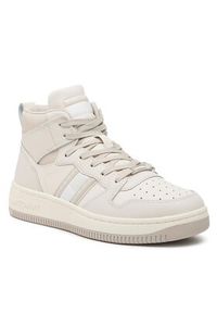 Tommy Jeans Sneakersy Tjw Retro Basket Mc Leather Mix EN0EN02205 Beżowy. Kolor: beżowy. Materiał: skóra #3