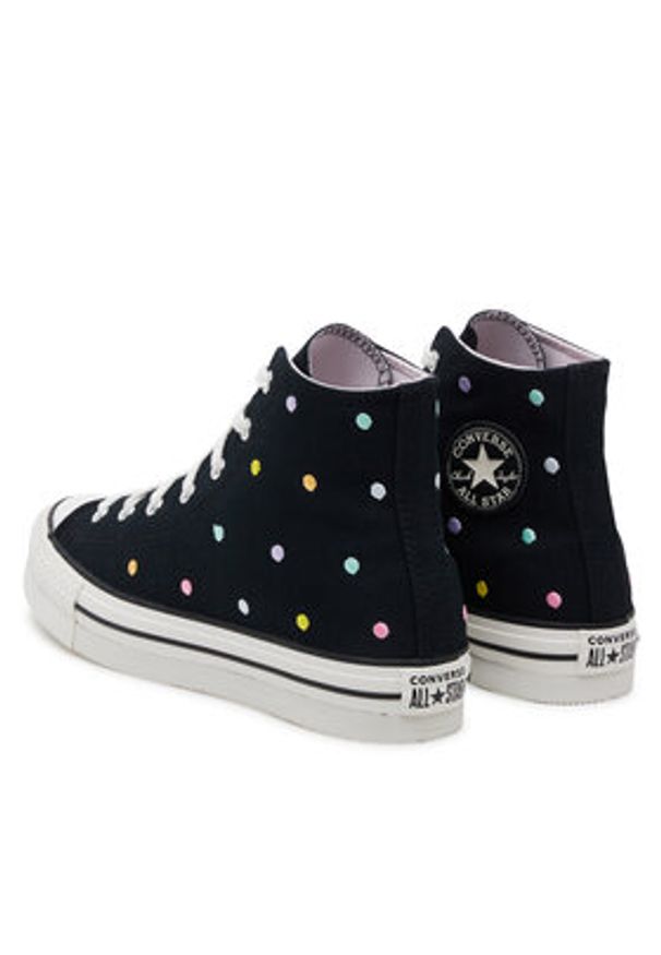 Converse Trampki Chuck Taylor All Star Lift Polka Dots Platform A12608C Czarny. Kolor: czarny. Materiał: materiał. Obcas: na platformie