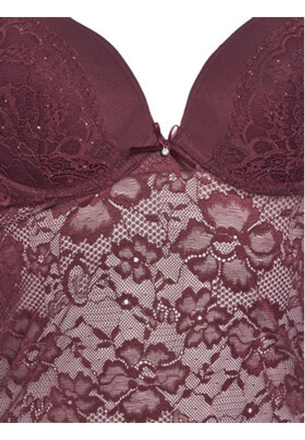 Hunkemöller Body Isadora 302441 Bordowy. Kolor: czerwony. Materiał: syntetyk