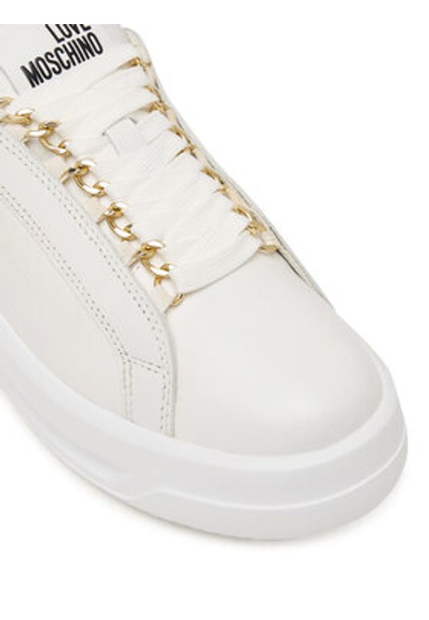 Love Moschino - LOVE MOSCHINO Sneakersy JA15015G1OIA0100 Biały. Kolor: biały. Materiał: skóra