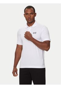 EA7 Emporio Armani Polo 8NPF14 PJVQZ 1100 Biały Regular Fit. Typ kołnierza: polo. Kolor: biały. Materiał: bawełna