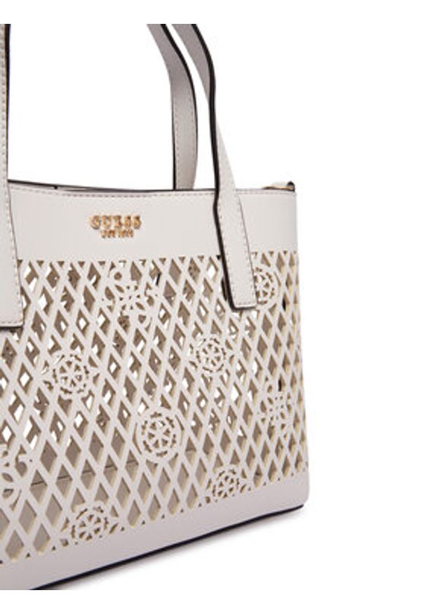 Guess Torebka Letty Mini HWPG99 11750 Biały. Kolor: biały. Materiał: skórzane