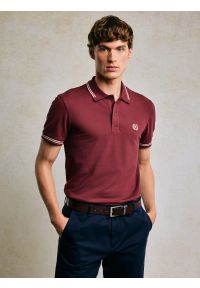 Big-Star - Koszulka męska polo bordowa Poller 604. Okazja: do pracy, na randkę. Typ kołnierza: polo. Kolor: czerwony. Materiał: jeans, dzianina. Wzór: haft. Styl: klasyczny, sportowy, elegancki #5