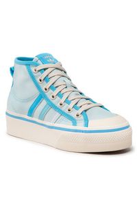 Adidas - adidas Trampki Nizza Platform Mid GX4604 Niebieski. Kolor: niebieski. Materiał: materiał. Obcas: na platformie #4