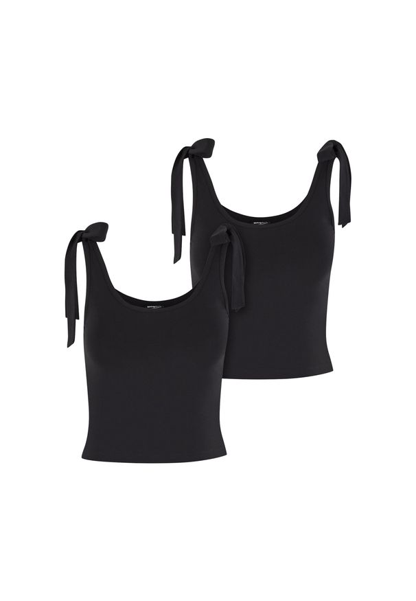 Top z jersey damski Urban Classics (x2). Kolor: czarny. Materiał: jersey