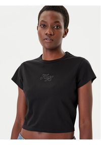 Hugo - HUGO T-Shirt Rhinestone 50551404 Czarny Slim Fit. Kolor: czarny. Materiał: bawełna