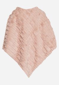 Born2be - Różowe Ponczo Ozdobione Tłoczeniem Dairis. Okazja: na co dzień. Kolor: różowy. Materiał: jeans. Wzór: aplikacja. Styl: klasyczny, casual, elegancki #2