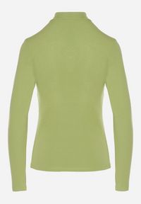Born2be - Zielona Bluzka Golf Typu Longsleeve Altera. Okazja: do pracy, na co dzień. Typ kołnierza: golf. Kolor: zielony. Materiał: jeans. Długość rękawa: długi rękaw. Styl: elegancki, casual #7