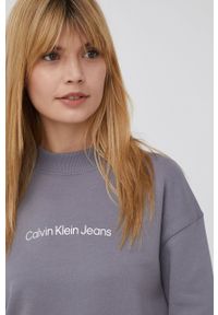 Calvin Klein Jeans sukienka bawełniana J20J217696.PPYY kolor szary mini oversize. Kolor: szary. Materiał: bawełna. Typ sukienki: oversize. Długość: mini #5