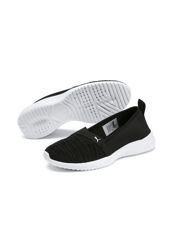 Puma - Wsuwane damskie buty sportowe Adelina PUMA Black Silver Gray. Zapięcie: bez zapięcia. Kolor: szary, czarny, wielokolorowy