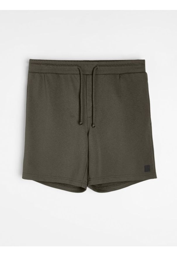 Sinsay - Szorty dresowe z wiązaniem - khaki. Kolor: brązowy. Materiał: dresówka