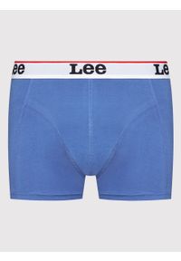 Lee - LEE 2-PACK TRUNK MĘSKIE BOKSERKI OBCISŁE LOGO WHITE/BLUE LP03CKWT