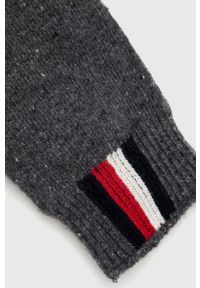 TOMMY HILFIGER - Tommy Hilfiger rękawiczki wełniane męskie kolor szary. Kolor: szary. Materiał: wełna. Wzór: melanż #2