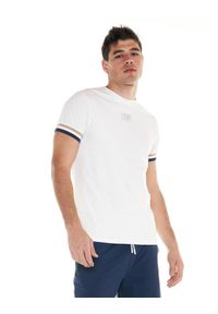 LEONE 1947 APPAREL - Męska koszulka w odcieniach ziemi. Kolor: biały. Materiał: tkanina. Sport: fitness