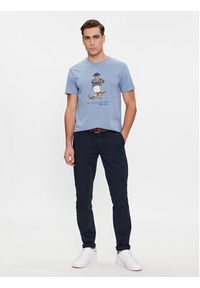 Polo Ralph Lauren T-Shirt 710853310027 Niebieski Slim Fit. Typ kołnierza: polo. Kolor: niebieski. Materiał: bawełna
