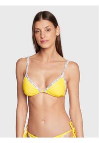 Calvin Klein Swimwear Góra od bikini KW0KW01945 Żółty. Kolor: żółty. Materiał: syntetyk #1