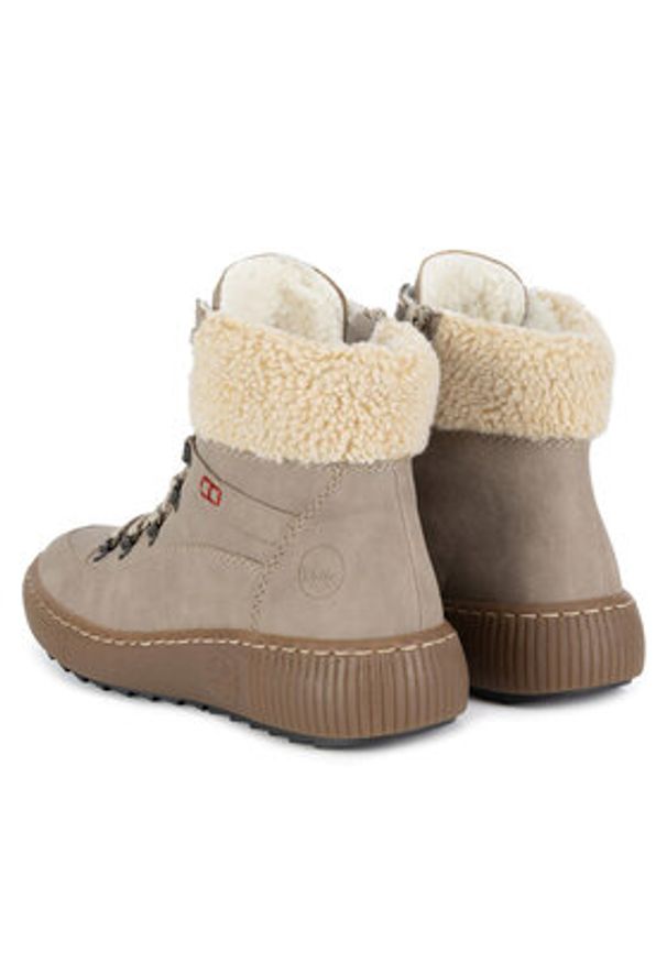 Rieker Trzewiki Z6638-64 Beżowy. Kolor: beżowy. Materiał: materiał