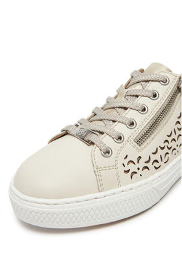 Rieker Sneakersy L5904-60 Beżowy. Kolor: beżowy. Materiał: skóra