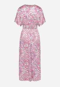 Born2be - Fioletowa Rozkloszowana Sukienka z Krótkim Rękawem Zwężana w Talii Bexbia. Okazja: na co dzień. Kolor: fioletowy. Materiał: skóra. Długość rękawa: krótki rękaw. Typ sukienki: rozkloszowane. Styl: wizytowy, casual #2