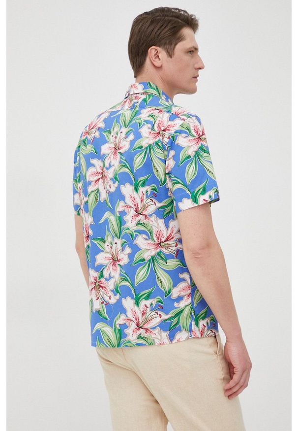 Polo Ralph Lauren koszula bawełniana męska regular z kołnierzykiem klasycznym. Typ kołnierza: polo, kołnierzyk klasyczny. Materiał: bawełna. Długość rękawa: krótki rękaw. Długość: krótkie. Styl: klasyczny