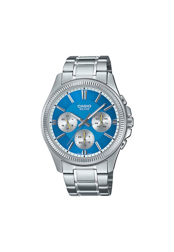 Casio Zegarek MTP-1375PD-2A2VEF Srebrny. Kolor: srebrny