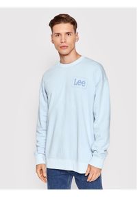 Lee Bluza Logo L85KQVUW 112145623 Niebieski Loose Fit. Kolor: niebieski. Materiał: bawełna