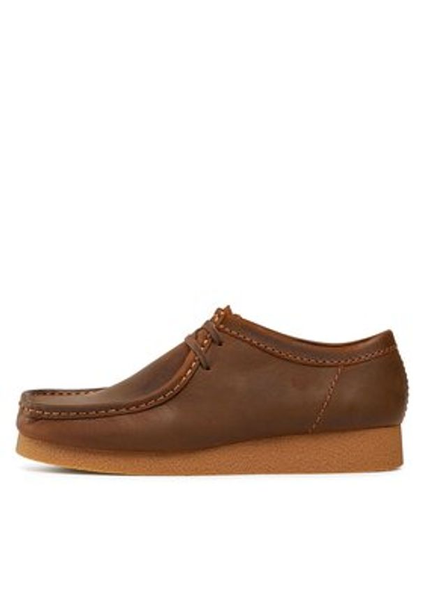 Clarks Mokasyny Wallabee Evo 261728197 Brązowy. Kolor: brązowy. Materiał: nubuk, skóra
