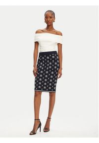 Fracomina Spódnica ołówkowa FR25WG4009K414F8 Granatowy Slim Fit. Kolor: niebieski. Materiał: syntetyk #4