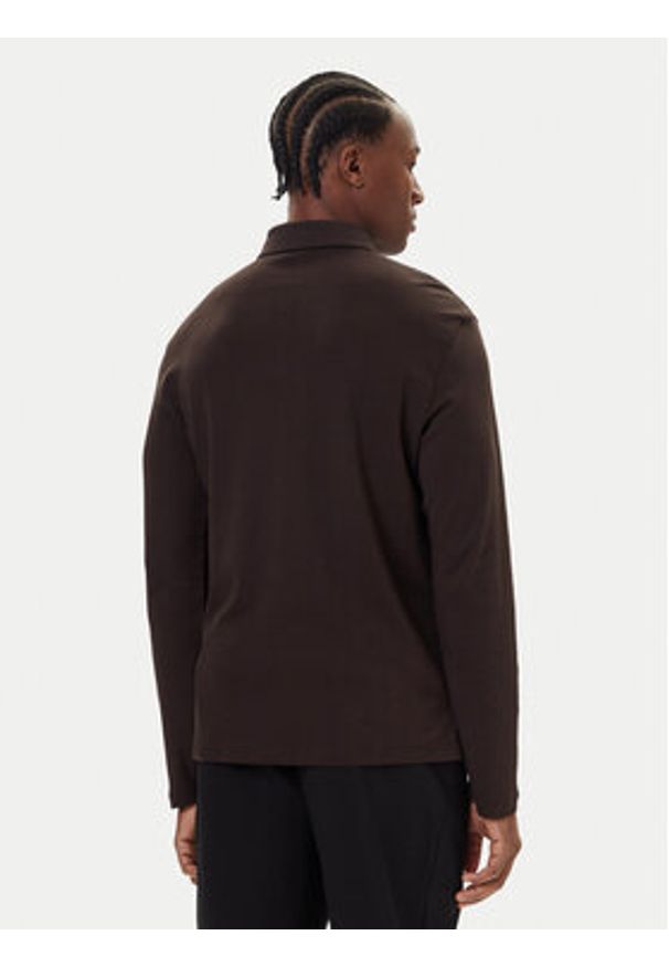 Calvin Klein Polo LV040EM909 Brązowy Regular Fit. Typ kołnierza: polo. Kolor: brązowy. Materiał: bawełna