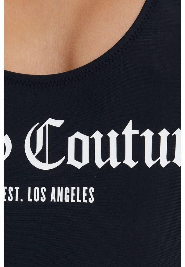 Juicy Couture jednoczęściowy strój kąpielowy kolor czarny miękka miseczka. Kolor: czarny. Wzór: nadruk