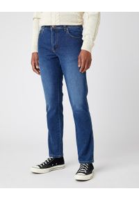 Wrangler - MĘSKIE SPODNIE JEANSOWE WRANGLER TEXAS SLIM BLUE SILK W12SAO67S