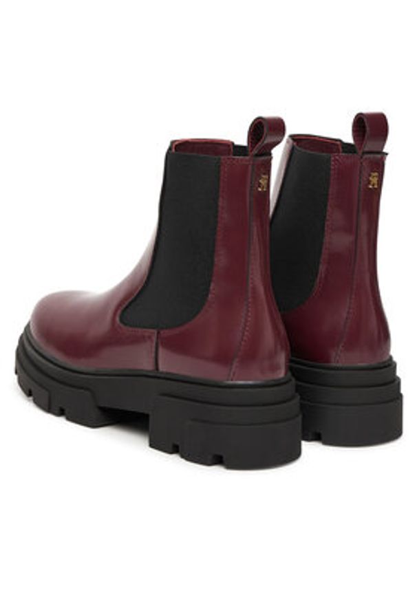 TOMMY HILFIGER - Tommy Hilfiger Sztyblety Shiny FW0FW09042 Brązowy. Kolor: brązowy. Materiał: skóra