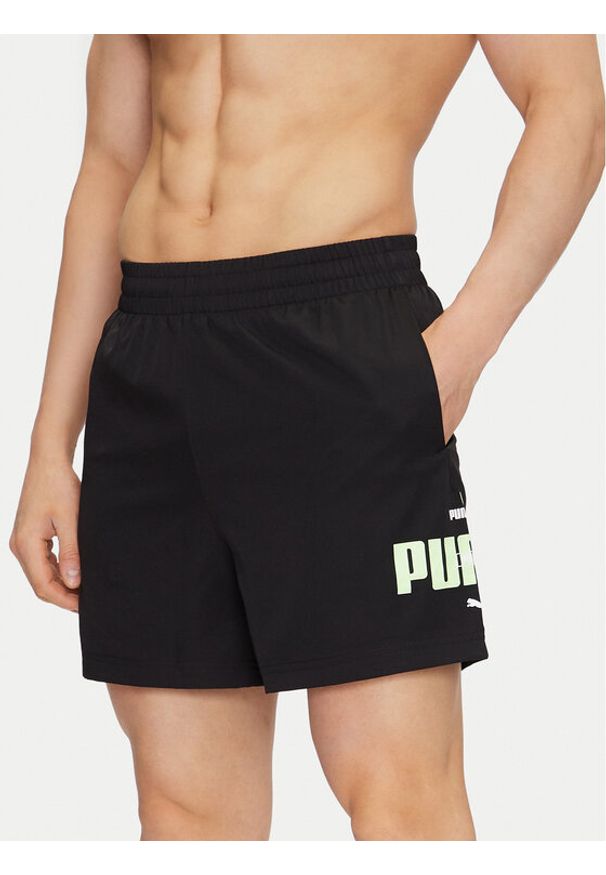 Puma Szorty sportowe Ess Logo Lab 684672 Czarny Regular Fit. Kolor: czarny. Materiał: syntetyk. Styl: wakacyjny, sportowy