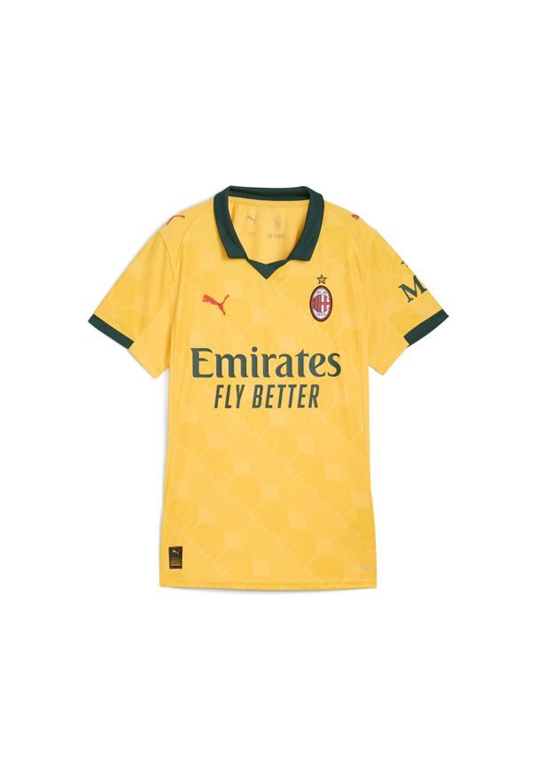 Puma - Damska trzecia koszulka AC Milan 25/26 PUMA. Kolor: żółty, wielokolorowy, zielony. Sport: piłka nożna