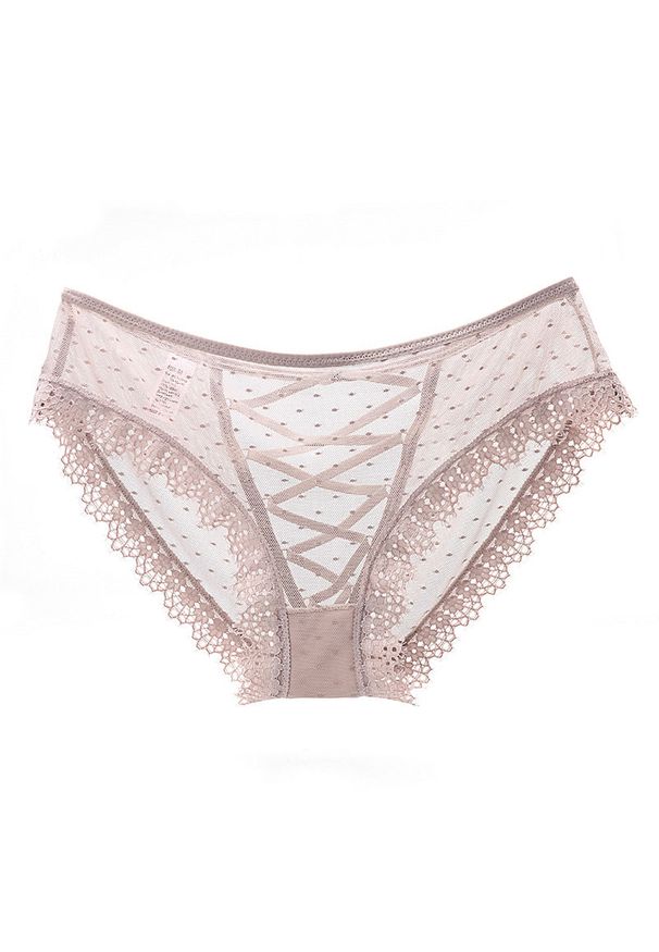 Intica - Koronkowe figi z subtelnymi detalami na specjalne okazje Sooyong. Kolor: beżowy. Materiał: koronka. Wzór: koronka