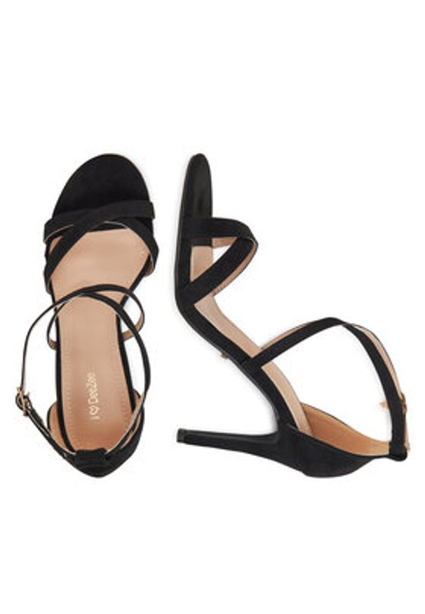 DeeZee Sandały AL0607-1 Czarny. Kolor: czarny. Materiał: materiał