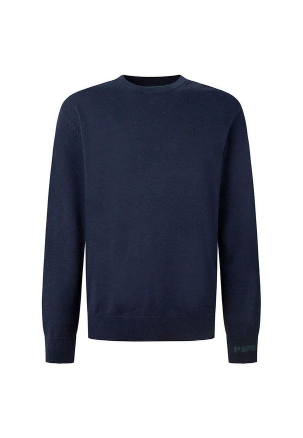 Sweter z okrągłym dekoltem Pepe Jeans Andre. Okazja: na co dzień. Kolor: niebieski. Styl: casual, elegancki