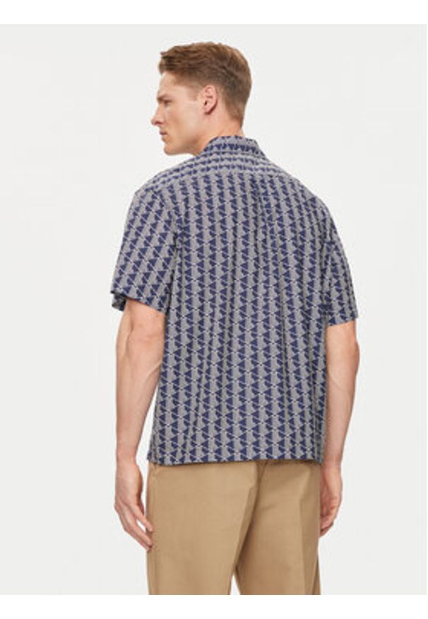 Lacoste Koszula CH8792 Brązowy Regular Fit. Kolor: niebieski. Materiał: bawełna