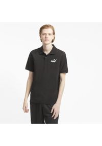 Puma - Męska koszulka polo z piki Essentials PUMA Black. Typ kołnierza: polo. Kolor: czarny. Materiał: prążkowany. Wzór: aplikacja. Styl: sportowy, klasyczny