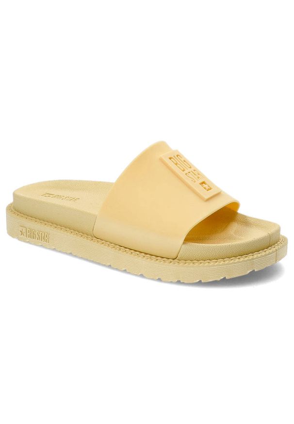 Big-Star - Żółte Klapki Big Star Modne Buty Na Lato. Okazja: na plażę. Kolor: żółty. Sezon: lato. Styl: wakacyjny