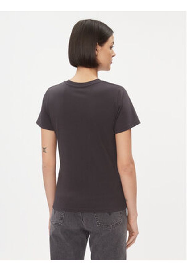 Wrangler T-Shirt 112343064 Czarny Slim Fit. Kolor: czarny. Materiał: bawełna
